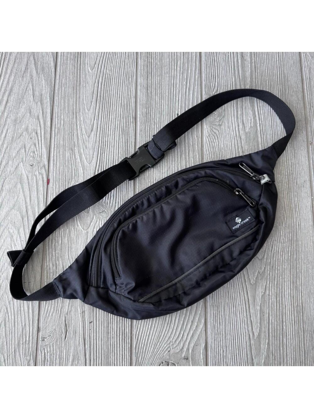 Eagle Creek RFID Blocker Waist Pack Black Travel Fanny Pack Sling Crossbody Bag